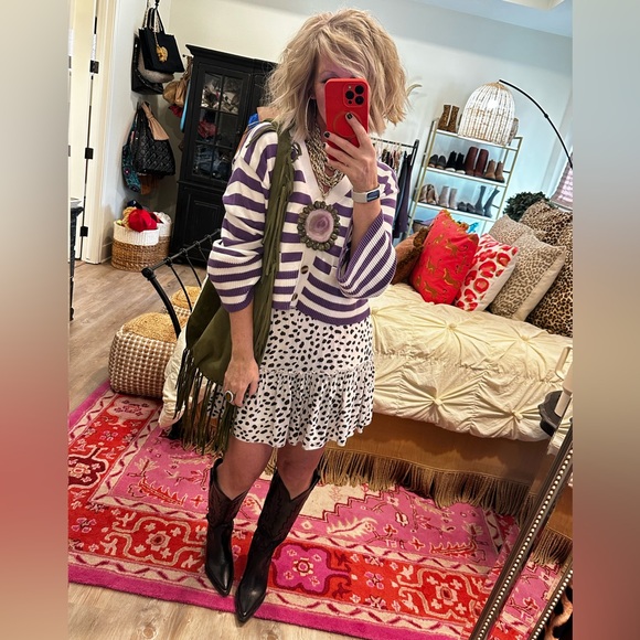 Striped Purple and White Sweater - Picture 7 of 14